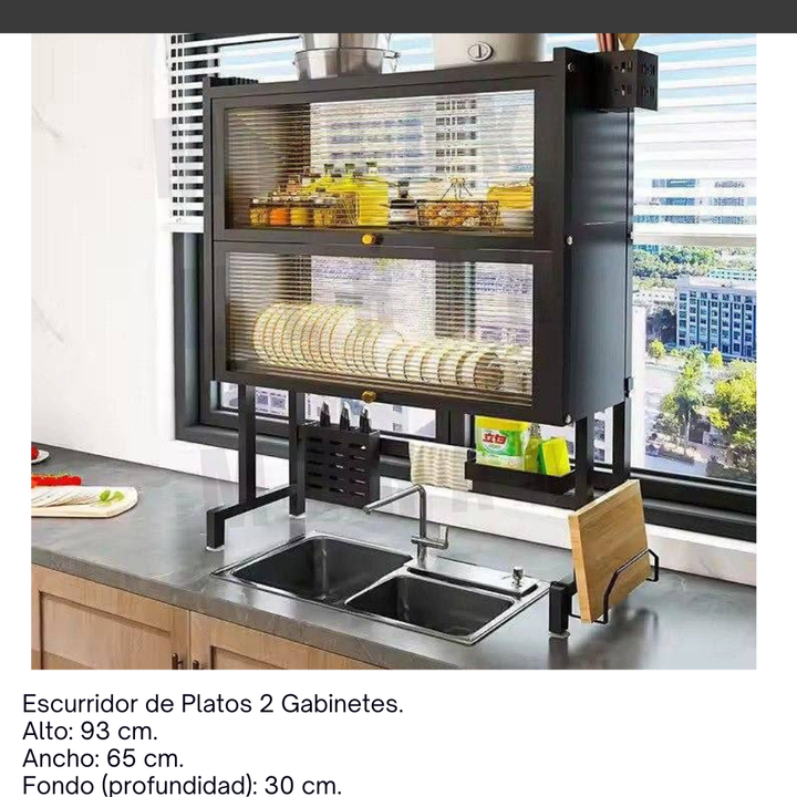 Escurridor de Platos sobre Lavaplatos dos niveles + Accesorios🧼 13