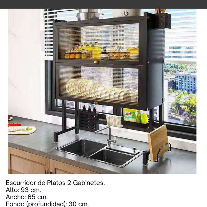 Escurridor de Platos sobre Lavaplatos dos niveles + Accesorios🧼 4